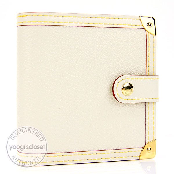 Louis Vuitton White Suhali Compact Zippe Wallet