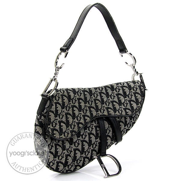 Christian Dior Denim Logo Saddle Bag