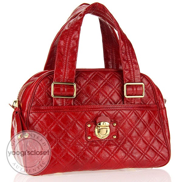 Marc Jacobs Lobster Quilted Patent Leather Ursula Medium Bowler Bag -  Yoogi's Closet