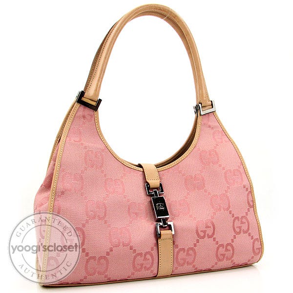 Gucci Pink Monogram Canvas Shoulder Bag Yoogi s Closet