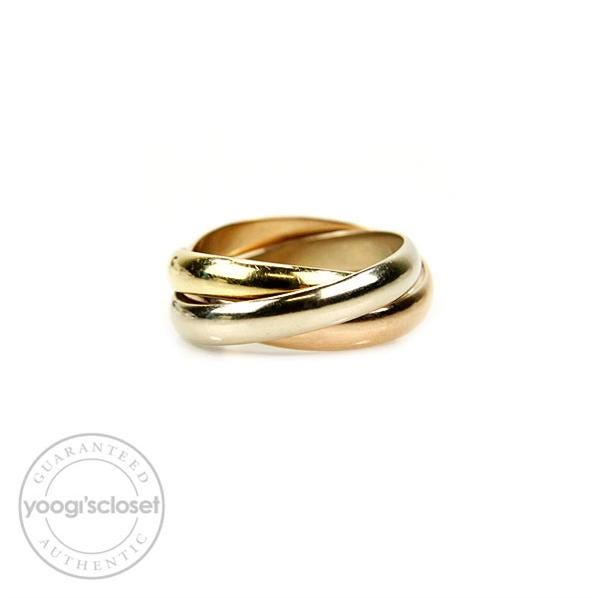 Cartier 18K Trinity Tri-Color Rolling Rings Size 6.5