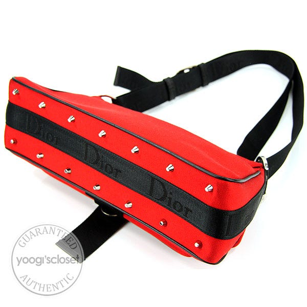 Christian Dior Red Fabric Hardcore Shoulder Bag | Yoogi's Closet