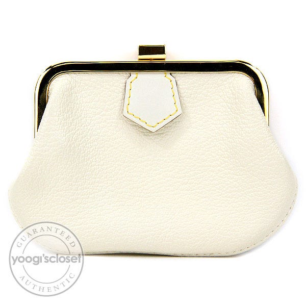 Louis Vuitton White Suhali Porte-Monnaie Souple Coin Purse