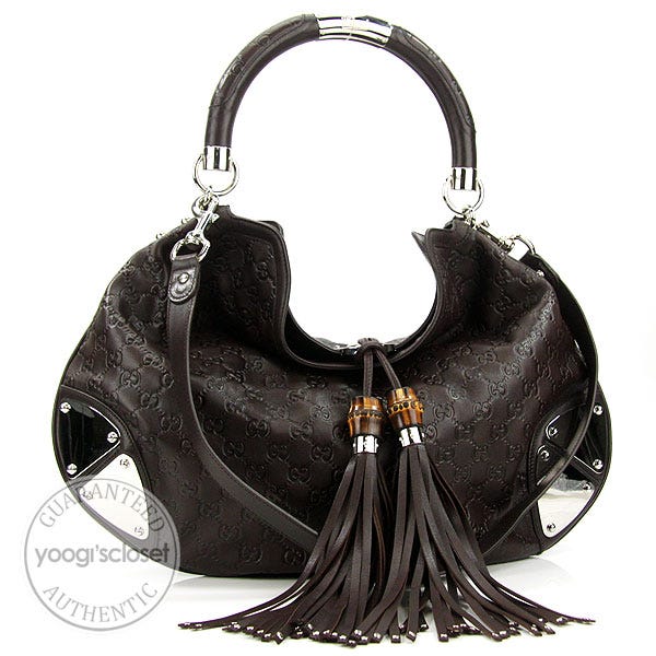 Gucci Brown Guccissima Leather Large Babouska Indy Top Handle Bag