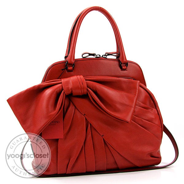 Valentino Garavani Red Nappa Leather Bondage Bag