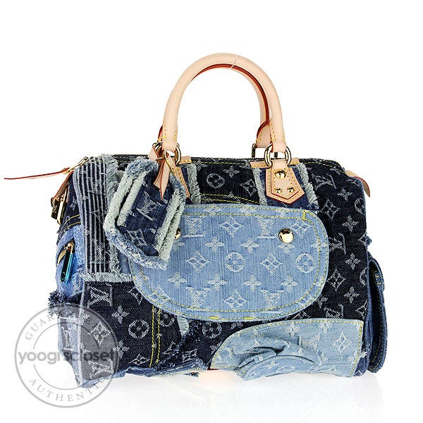 Louis Vuitton Limited Edition Blue Monogram Denim Patchwork Speedy Bag