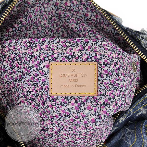 Louis Vuitton Blue Rouge Damier Monogram Denim Patchwork Neverfull MM NM  Bag w/o Accessories Pochette - Yoogi's Closet