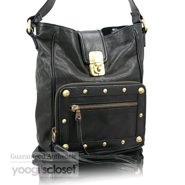 Chloe Black Leather Tassel Hobo Bag