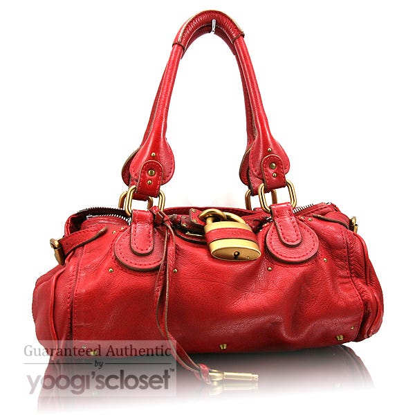 Chloe Red Paddington Satchel Bag