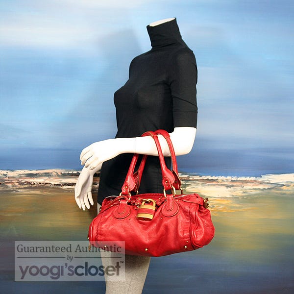 Chloe Red Paddington Satchel Bag | Yoogi's Closet Chloe Red Paddington Satchel Bag | Yoogi's Closet
