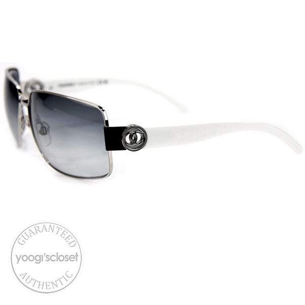 Chanel white frame clearance sunglasses