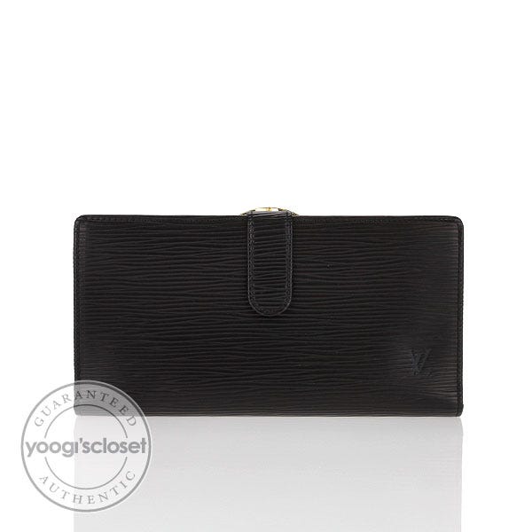 Louis Vuitton French Black Epi Leather Snap Wallet