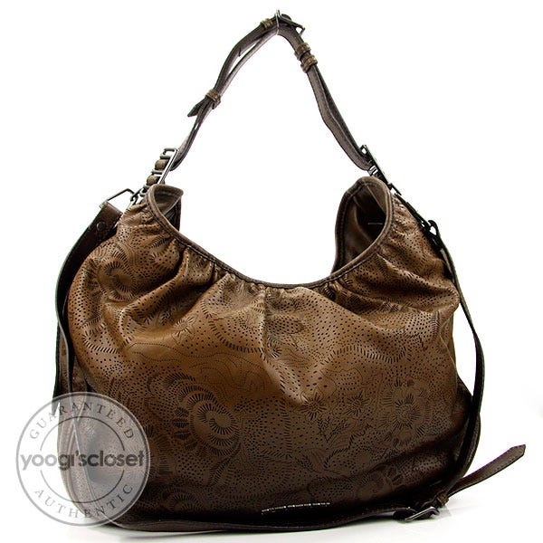 Burberry Nutmeg Degrade Lace Leather Large Hobo Bag