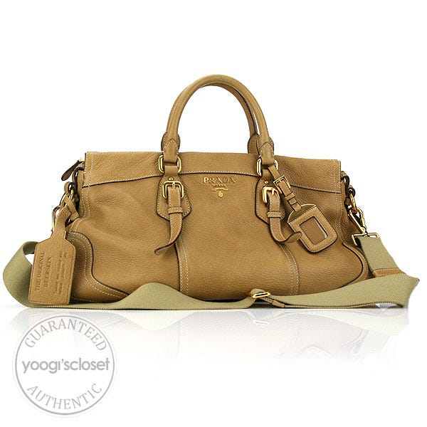 Prada Naturale Leather Cervo Tote/Messenger Bag BN1181