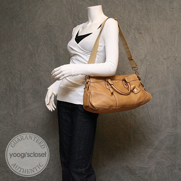 Prada Naturale Leather Cervo Tote/Messenger Bag BN1181 | Yoogi's