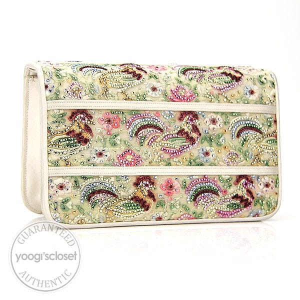 Judith Leiber Rooster Embroidered Crystal Evening Clutch Bag