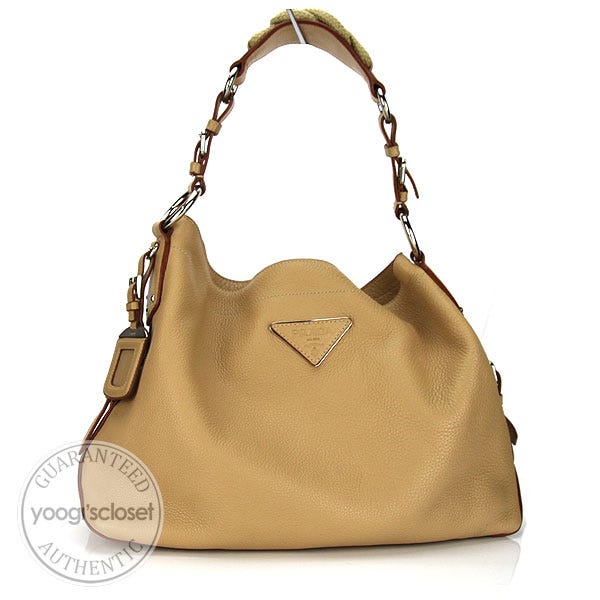 Prada Sabbia Leather Vitello Daino Rope Bag BR3464 Yoogi s Closet