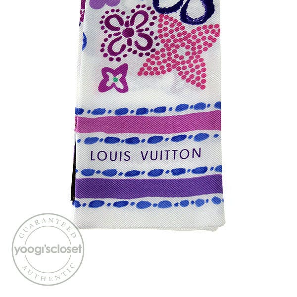 Louis Vuitton Purple Monogram Print Silk Bandeau Scarf - Yoogi's Closet