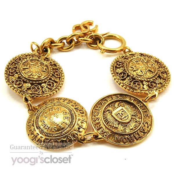 Chanel Goldtone "31 Rue Cambon" Medallion Bracelet