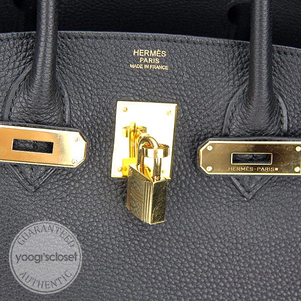 Hermes 30cm Black Togo Leather Gold Hardware Birkin Bag - Yoogi's Closet