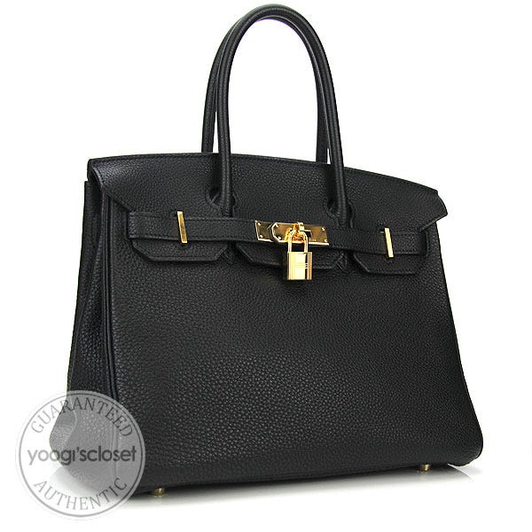 Hermes 30cm Black Togo Leather Gold Hardware Birkin Bag