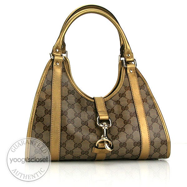 Gucci Beige/Ebony Crystal GG Joy Small Shoulder Bag
