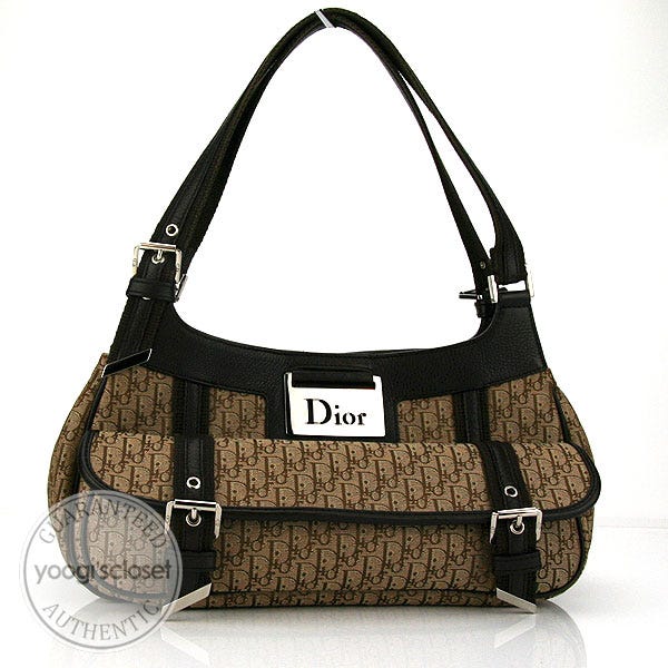 Christian Dior Vintage Street Chic Columbus Shoulder Bag Diorissimo Canvas  with