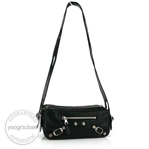 Balenciaga Black Lambskin Giant Hardware Chic Bag
