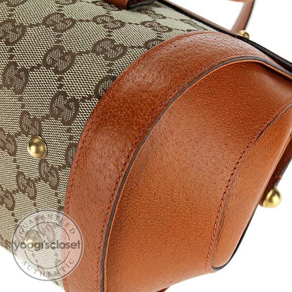 Gucci Beige GG Fabric and Leather Bamboo Bullet Tote Bag - Yoogi's