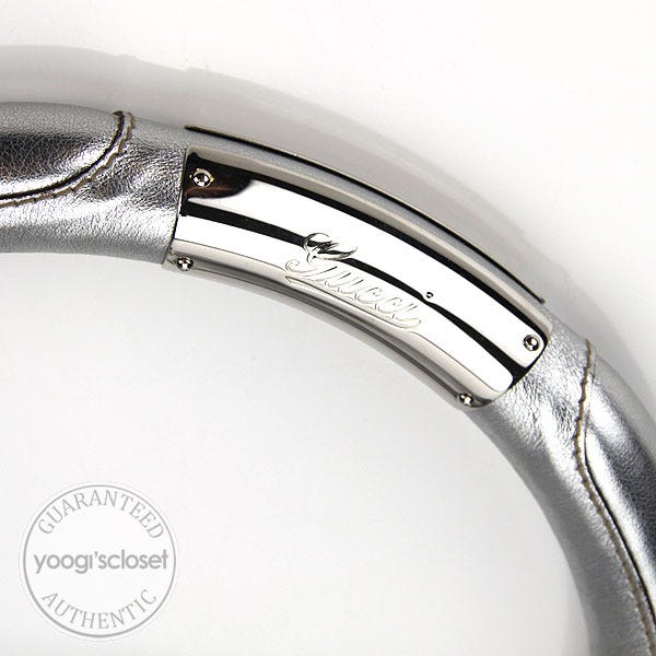 Gucci Silver Metallic Large Babouska Indy Top Handle Bag