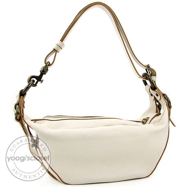 Marc Jacobs Egg Shell Leather Turn-Lock Katie Shoulder Bag
