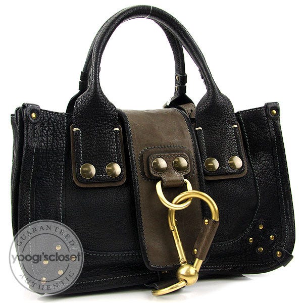 Chloe Black Leather Ascot Tote Bag | Yoogi's Closet