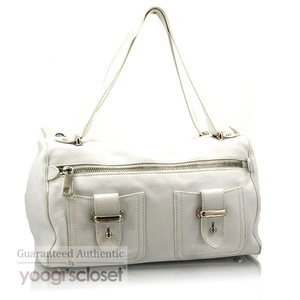 Marc Jacobs White Leather Multi-pocket Shoulder Bag - Yoogi's Closet