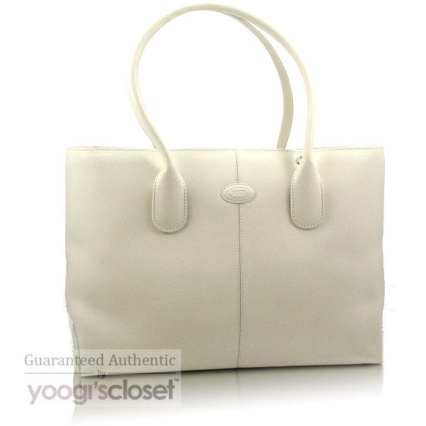 Tod's White Leather Classic D-Bag