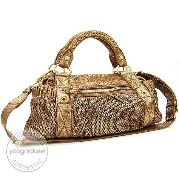Miu Miu Oro Perforated Nappa Leather Sport 2 Bauletto Bag RN0435