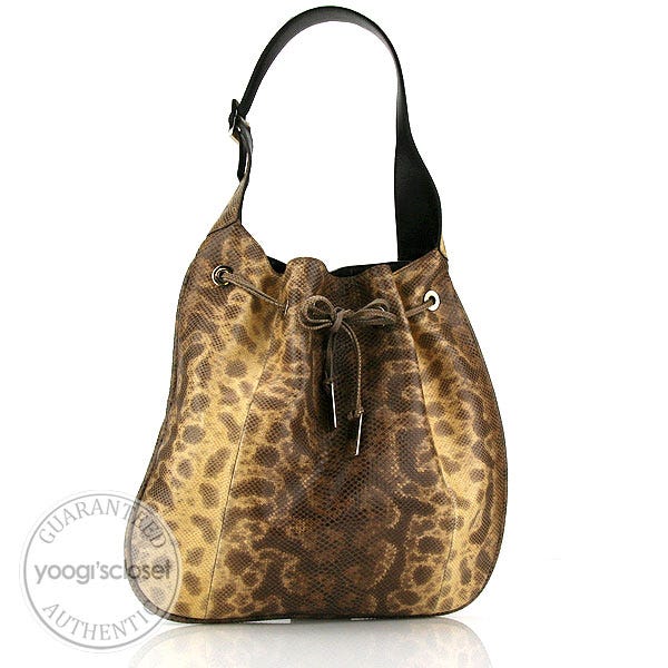 Gucci Limited Edition Beige Snakeskin Hobo Bag