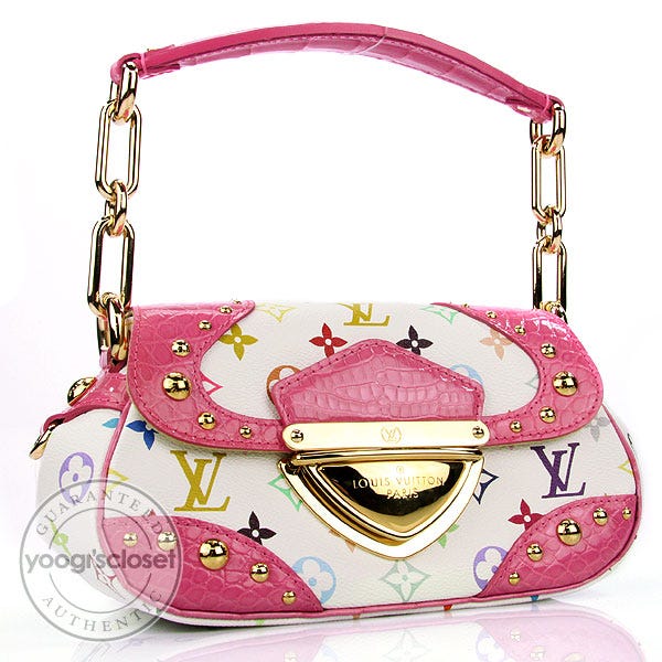 Louis Vuitton Limited Edition Pink Alligator Multicolore Monogram Marilyn Bag
