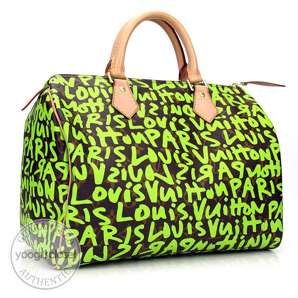 Louis Vuitton Vert Graffiti Stephen Sprouse Speedy 30 Bag - Yoogi's Closet