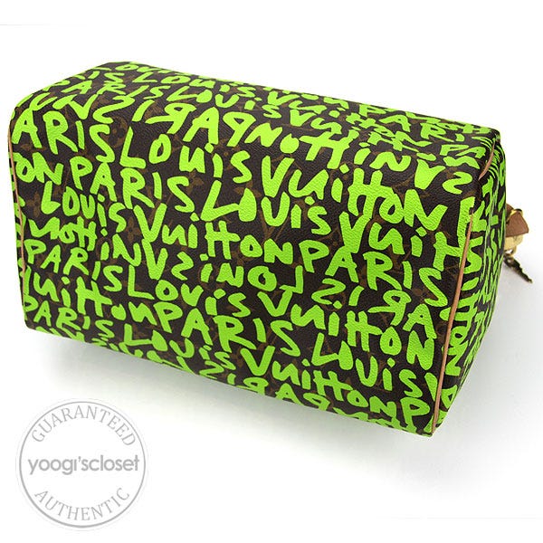 Louis Vuitton Vert Graffiti Stephen Sprouse Speedy 30 Bag - Yoogi's Closet