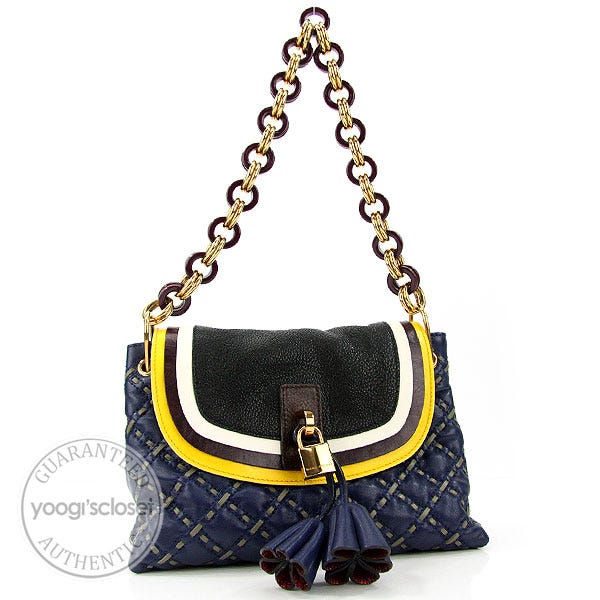 Marc Jacobs Navy Blue Leather Maria Shoulder Bag