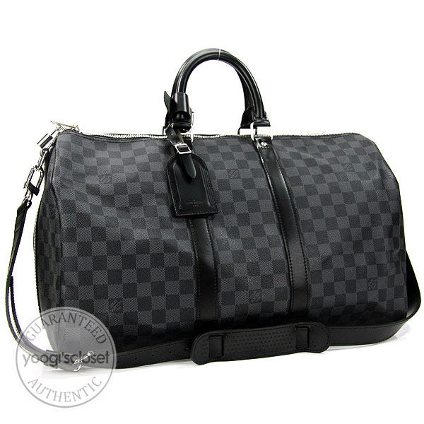 Louis Vuitton Damier Graphite Canvas Keepall 45 Bag with Shoulder Strap
