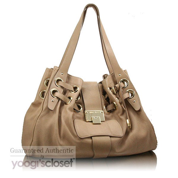 Jimmy Choo Nude Calfskin Ramona Tote Bag