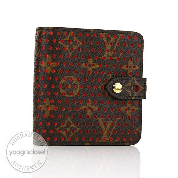 Louis Vuitton Limited Edition Monogram Perforated Orange Zipped Compact Wallet