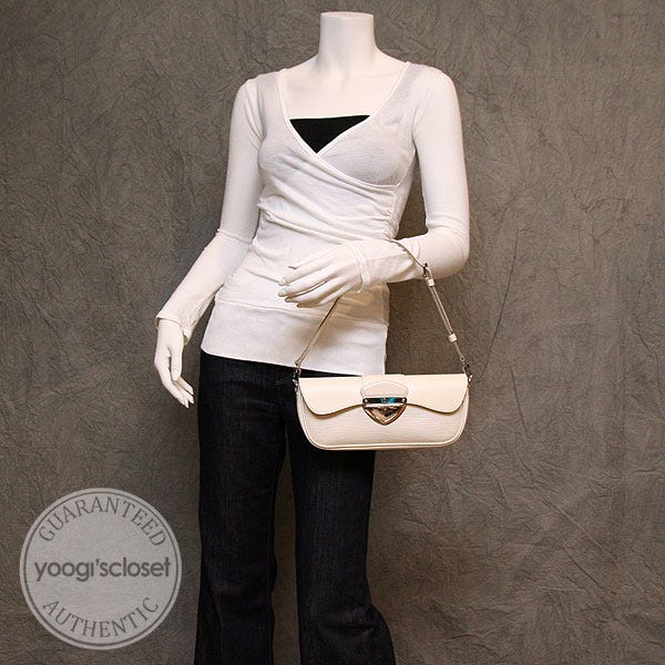 Louis Vuitton Ivory Epi Leather Montaigne Clutch Bag - Yoogi's Closet