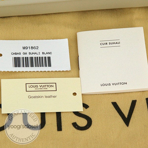 Louis Vuitton White Suhali Lockit GM Bag - Yoogi's Closet
