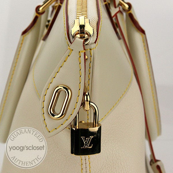 Louis Vuitton White Suhali Leather Lockit GM Bag - Yoogi's Closet