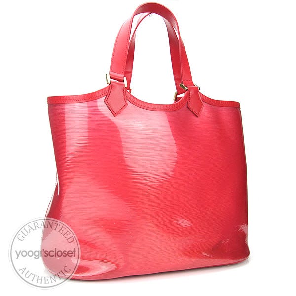 Vintage Louis Vuitton Jumbo Red Clear EPI Tote Beach Bag