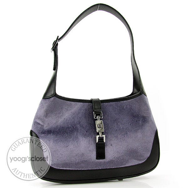 Gucci Purple Velvet Jackie O Small Hobo Bag