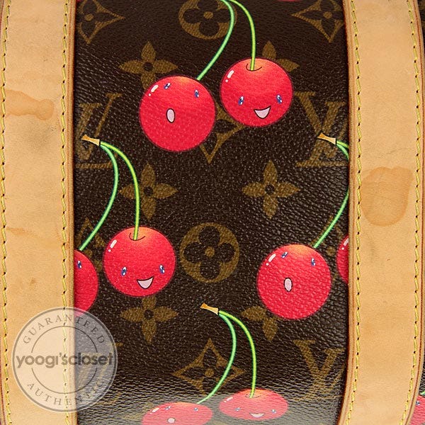Louis Vuitton, Bags, Auth Louis Vuitton Speedy 45 Carry On Travel Lv  Cherries Cerises Duffle Hand Bag