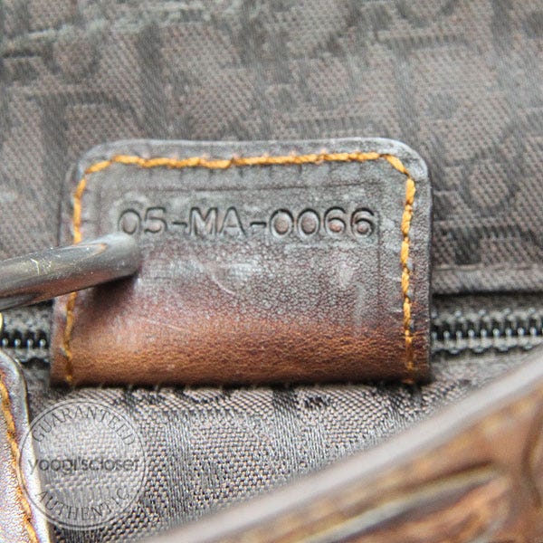 DiorHomme 子羊革グローブ内装カシミヤused品 Christian Dior Limited Edition Brown Croc-Embroidered Leather
